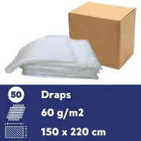 Drap jetable 60 gr de transfert - Carton de 50 - 150x220 cm