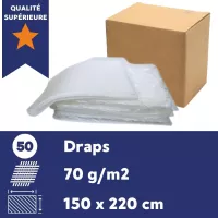 Drap jetable 70 gr de transfert - Carton de 50 - 150x220 cm